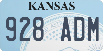 KS license plate 928ADM