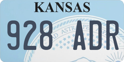 KS license plate 928ADR