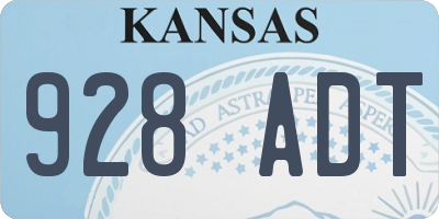 KS license plate 928ADT