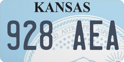 KS license plate 928AEA