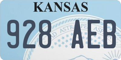 KS license plate 928AEB