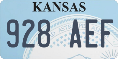 KS license plate 928AEF