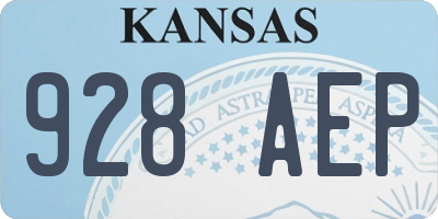 KS license plate 928AEP