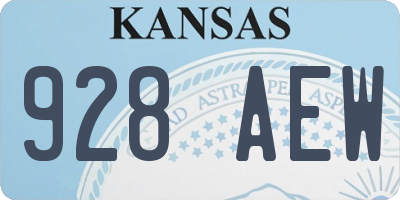KS license plate 928AEW