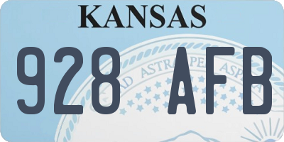 KS license plate 928AFB
