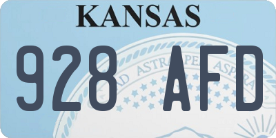KS license plate 928AFD