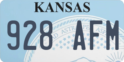 KS license plate 928AFM