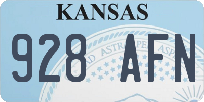 KS license plate 928AFN