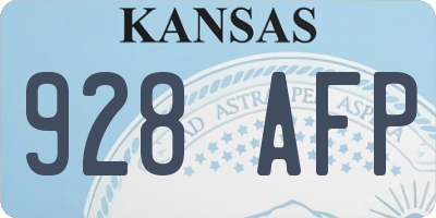 KS license plate 928AFP