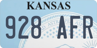 KS license plate 928AFR