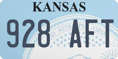 KS license plate 928AFT