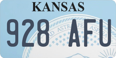 KS license plate 928AFU