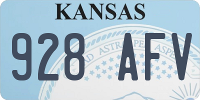KS license plate 928AFV