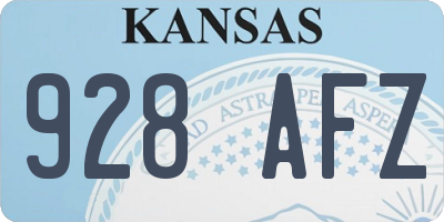 KS license plate 928AFZ