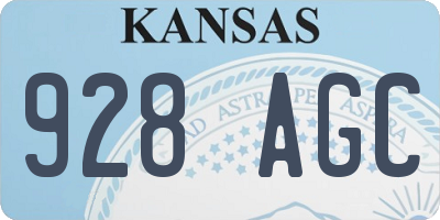 KS license plate 928AGC