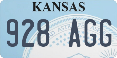 KS license plate 928AGG