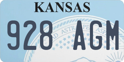 KS license plate 928AGM