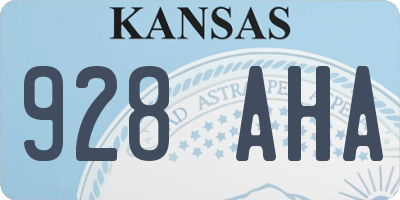 KS license plate 928AHA
