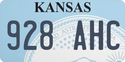KS license plate 928AHC