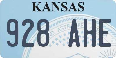 KS license plate 928AHE