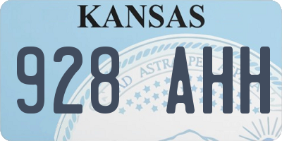 KS license plate 928AHH