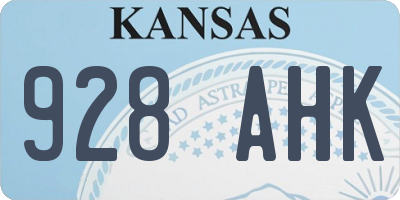 KS license plate 928AHK