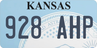 KS license plate 928AHP
