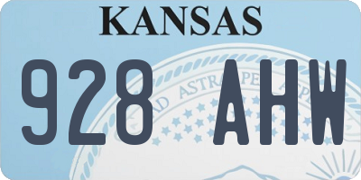 KS license plate 928AHW