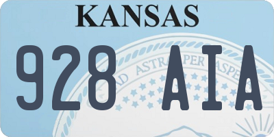 KS license plate 928AIA