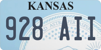 KS license plate 928AII