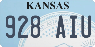 KS license plate 928AIU