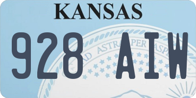 KS license plate 928AIW