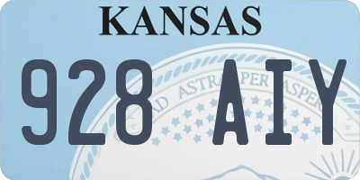 KS license plate 928AIY
