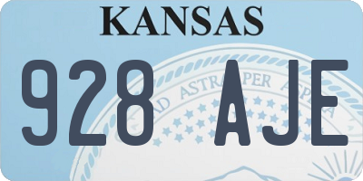 KS license plate 928AJE