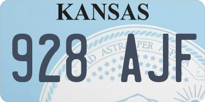 KS license plate 928AJF