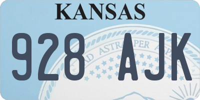 KS license plate 928AJK