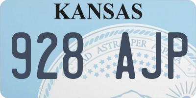 KS license plate 928AJP