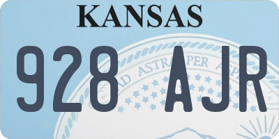 KS license plate 928AJR