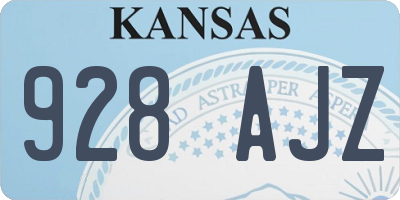 KS license plate 928AJZ