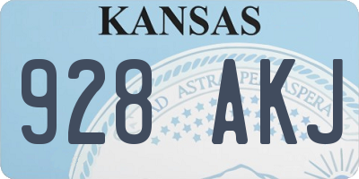 KS license plate 928AKJ