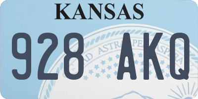 KS license plate 928AKQ