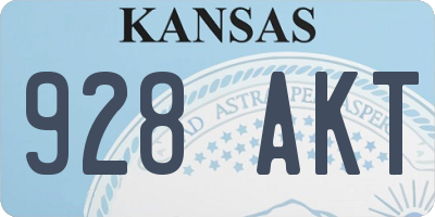 KS license plate 928AKT
