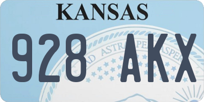 KS license plate 928AKX