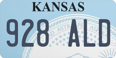 KS license plate 928ALD