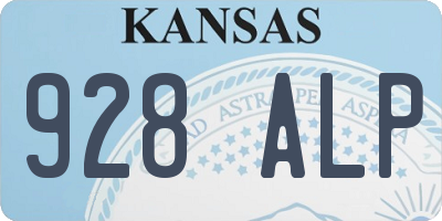 KS license plate 928ALP