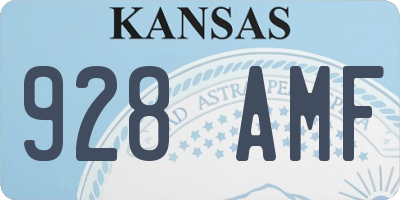 KS license plate 928AMF