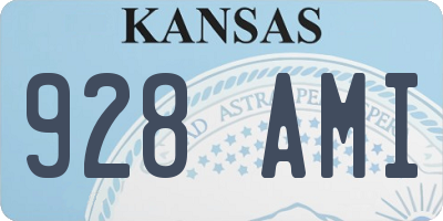 KS license plate 928AMI