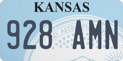 KS license plate 928AMN