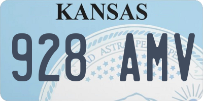KS license plate 928AMV