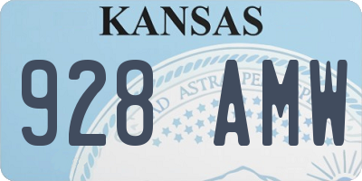 KS license plate 928AMW